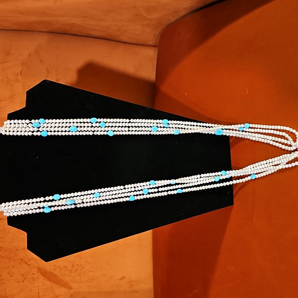 So sweet!!  Turquoise & Mother of Pearl necklace. Brand new.